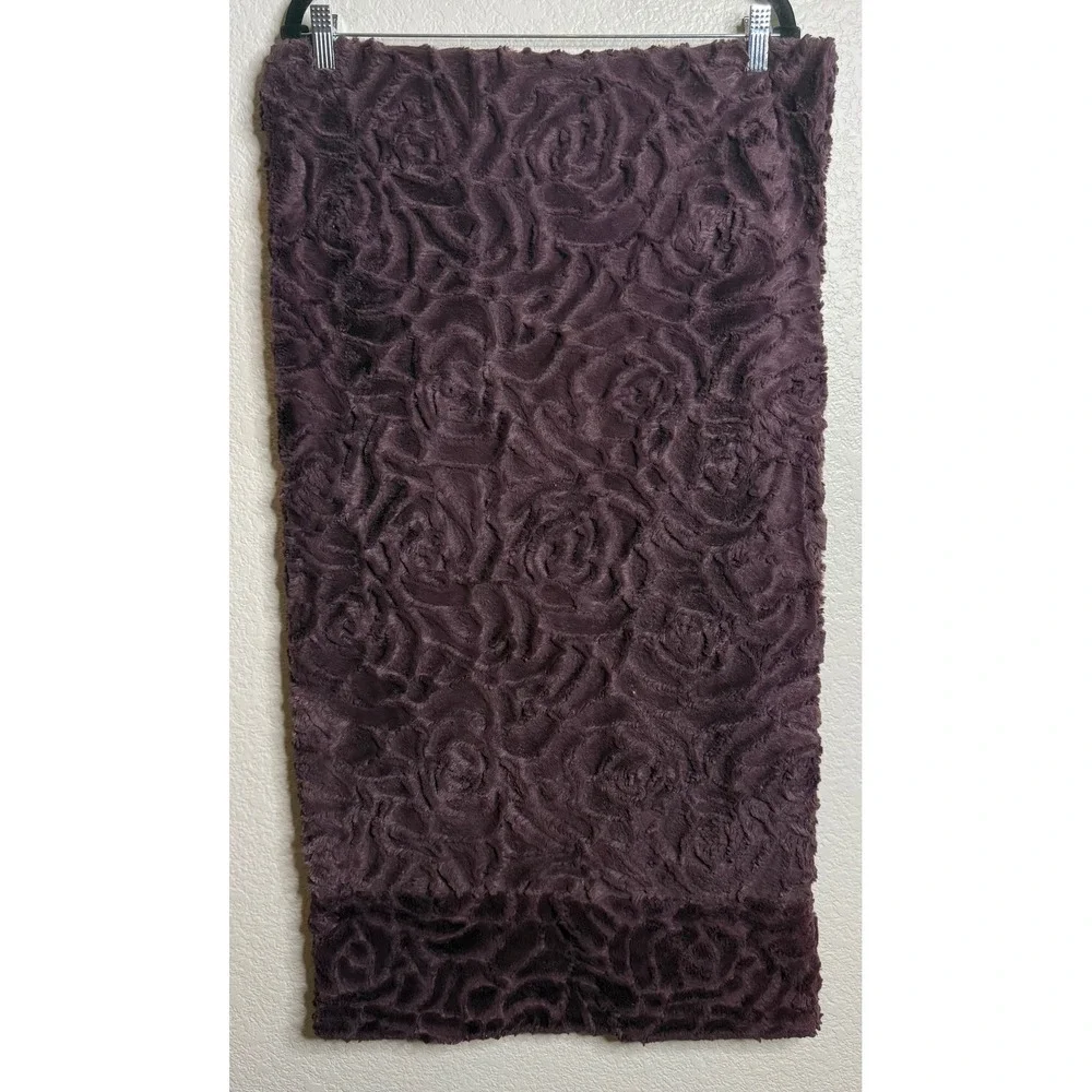 Minky Plush Pillow Case Cover Plum Rosette Textured Luxury Comfort 34.5x19